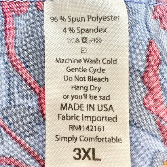 LuLaRoe Maxi Skirt Women's 3XL Blue Red Flowers EUC - Picture 5 of 7